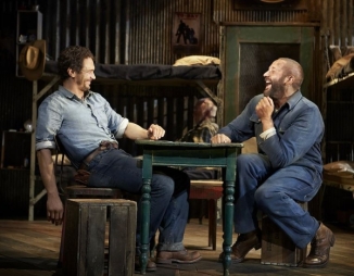 James Franco as George and Chris O'Dowd as Lennie in John Steinbeck's Of Mice and Men, directed by Anna D. Shapiro, at the Longacre Theatre. (© Richard Phibbs) (source)